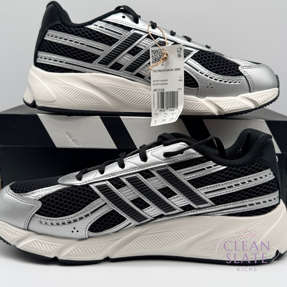 Adidas Technochaos 2000 Black Silver JR7228 Women 9 NIB/NWT